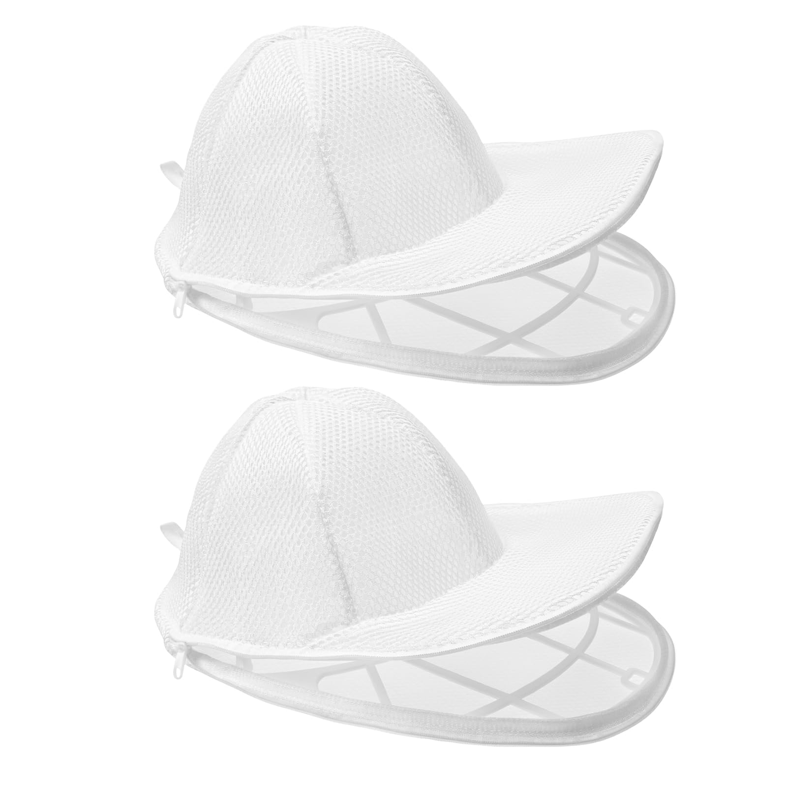 2 Pack Baseball Cap Washing Cage with Mesh Laundry Bags, Sturdy Hat Washer Frame & Cap Shaper Protector Holder for Washing Machine, Collapsible Hat Cage for Storage and Travel