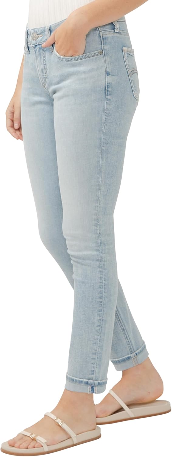 Silver Jeans Co. Women’s Girlfriend Mid Rise Slim Leg Jeans