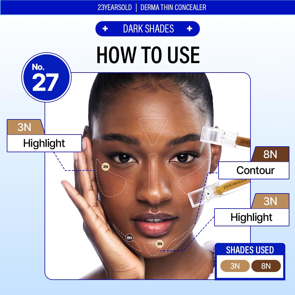 23years [Old Derma] Correttore sottile n. 0,5P (beige rosa): adatto per pelli sensibili, leggero e durevole. Formula Sweetone che allevia il rossore per una finitura naturale. Facile da applicare