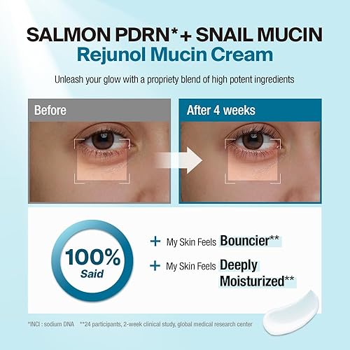 Miniatura 15 de Rejunol Mucin PDRN Crema Facial 3.7 floz - 91.5% Caracol Mucin Hidratante con Ácido Hialurónico y Pantenol I Cuidado de la Piel Coreano I Hidratante