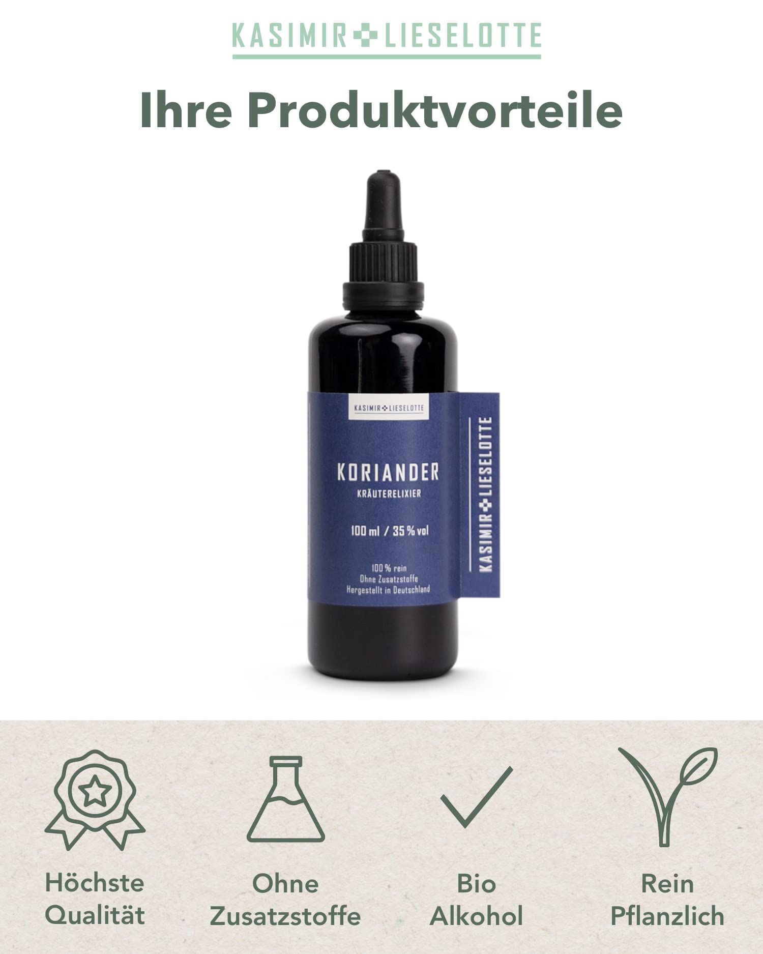 Koriander Tinktur 100 ml - In Handarbeit aus frischen Korianderblättern in Brandenburg hergestellt