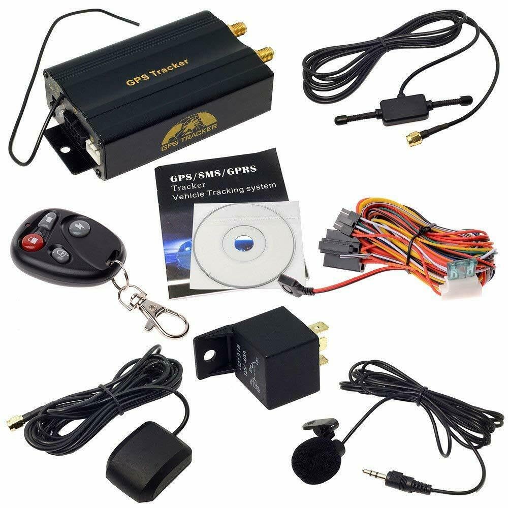 Localizzatore GPS Tracker TK103B con Controllo Remoto per Veicoli - Blocco Motore, Allarme Antifurto e Batteria di Backup - Precisione 5m, Protezione Porte e Accensione