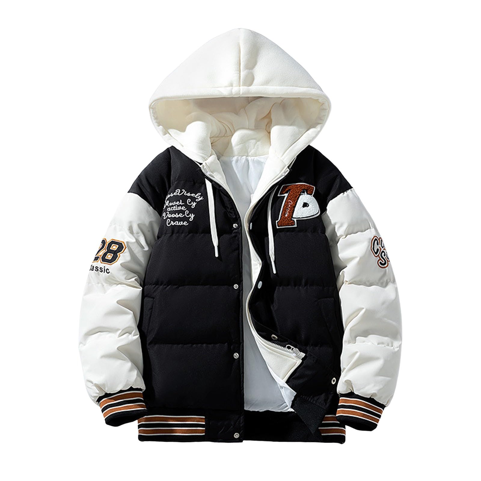 Genérico Cazadora Hombre Invierno Cazadoras Calor Grueso Chaqueta de Pluma Ultra Ligero Abrigo Cortavientos Trabajo cálida e informal a prueba viento parka para exteriores