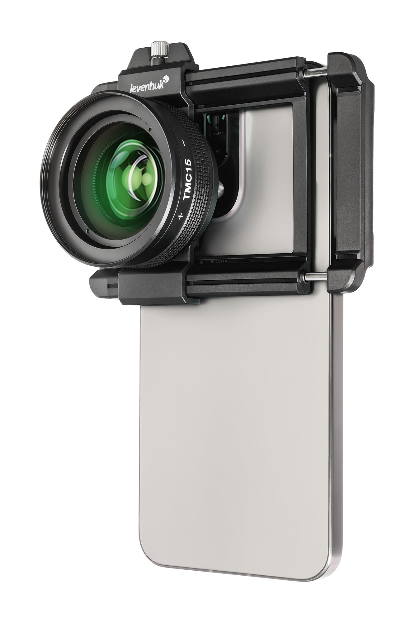 Levenhuk Kelvin TMC15 Mikroskop Do Smartfona 10-20x Powiększenie Optyczne, Obiektyw Makro z Klipsem do Fotografii Zbliżeniowej, Odległość Ogniskowania 1,5cm, Ultralekki, Akcesoria w Zestawie | Obiektyw Makro z Klipsem do Fotografii Zbliżeniowej, Odległość