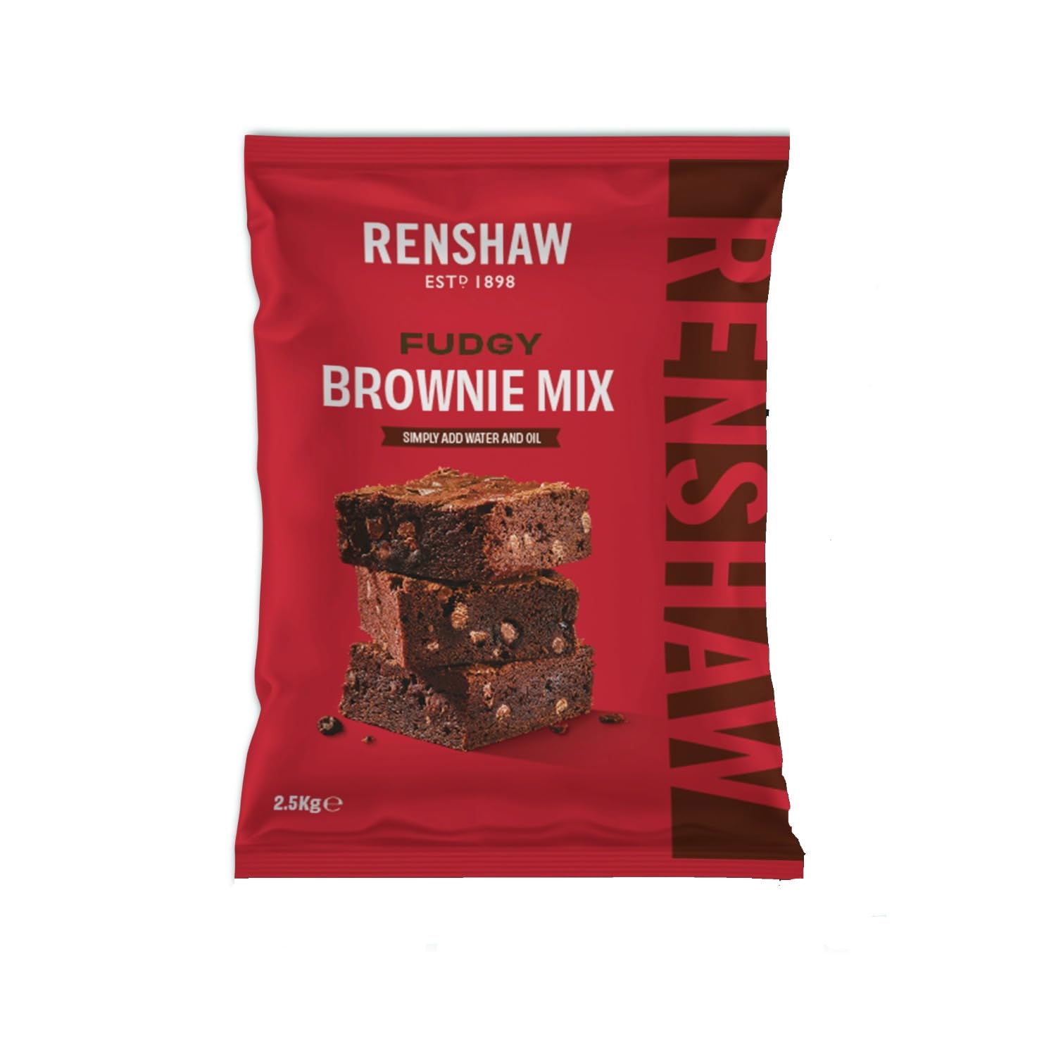 Renshaw Fudgy Brownie Mix - Ready to Use Cake Mix, Home or Professional Baking, 2.5 kg (Pack of 1)