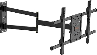 WHYFONE Long Reach TV Wall Bracket Swivels Tilts Extends Corner TV Wall Bracket Mount with 83.8cm Smooth Extension for Corner/Flat Installation fits 32-70" Flat/Curved TVs up to 45kg, VESA 600x400mm