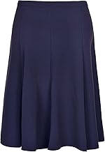 Inspire Me Womens Skirts 8 Panel Half Elasticated 27 Inch Knee Length Casual Stretchy Flared Work Dress Maxi Skirt Ladies Soft Stretch Pleated Skirt Multiple Colours Girls School Skirt