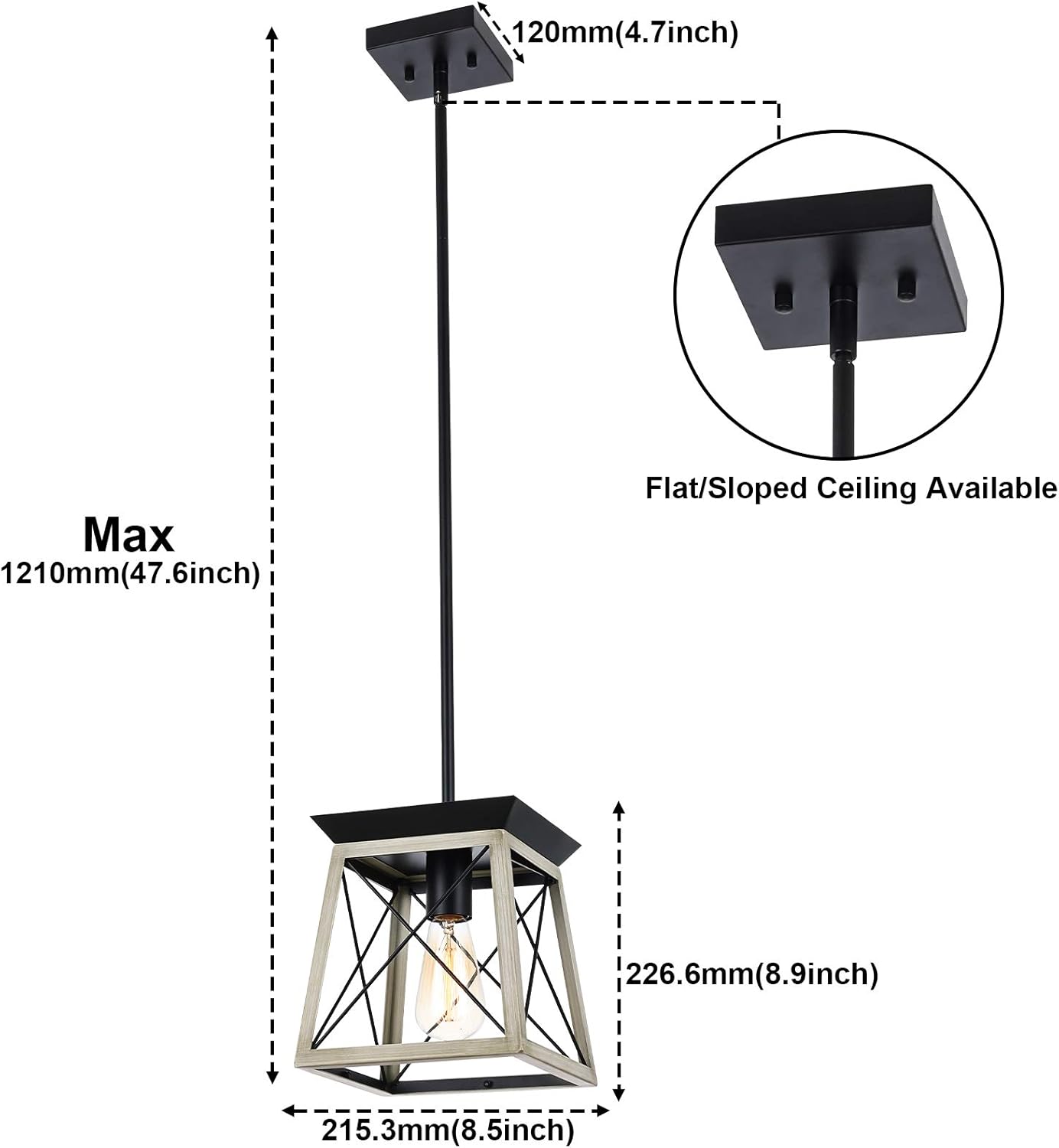 Hottest Sales LUBURS Kitchen Island Lighting, Farmhouse Linear Chandelier, Black Lantern Foyer Lighting Chandeliers, Vintage Pendant Ceiling Lamp for Dining Room Kitchen Living Room Farmhouse (1-Light)
