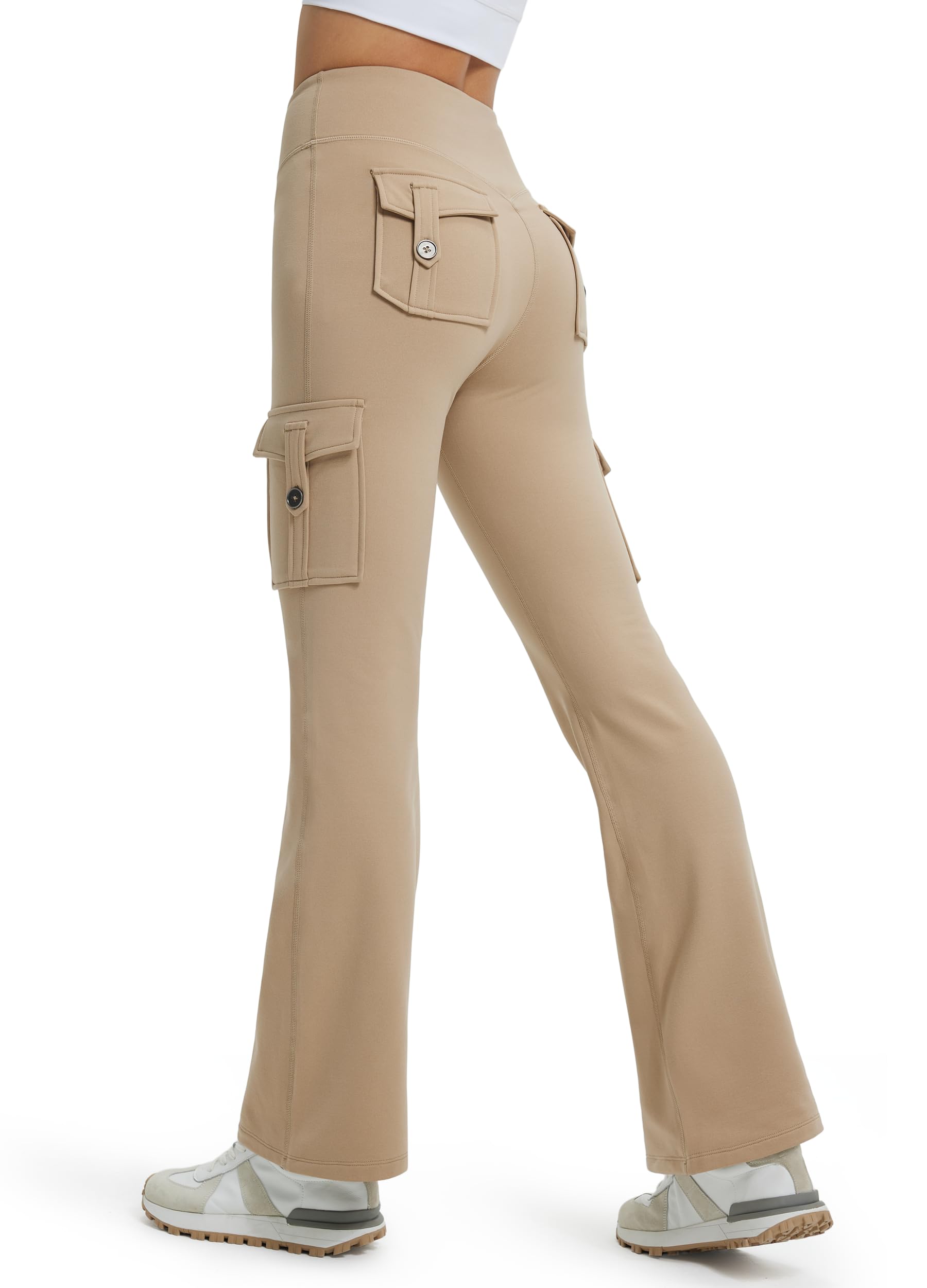Libin Leggins Termici Donna Impermeabile Vita Alta | Pantaloni Invernali in Pile Yoga Sportivi Felpati Trekking felpati leggings con Tasche