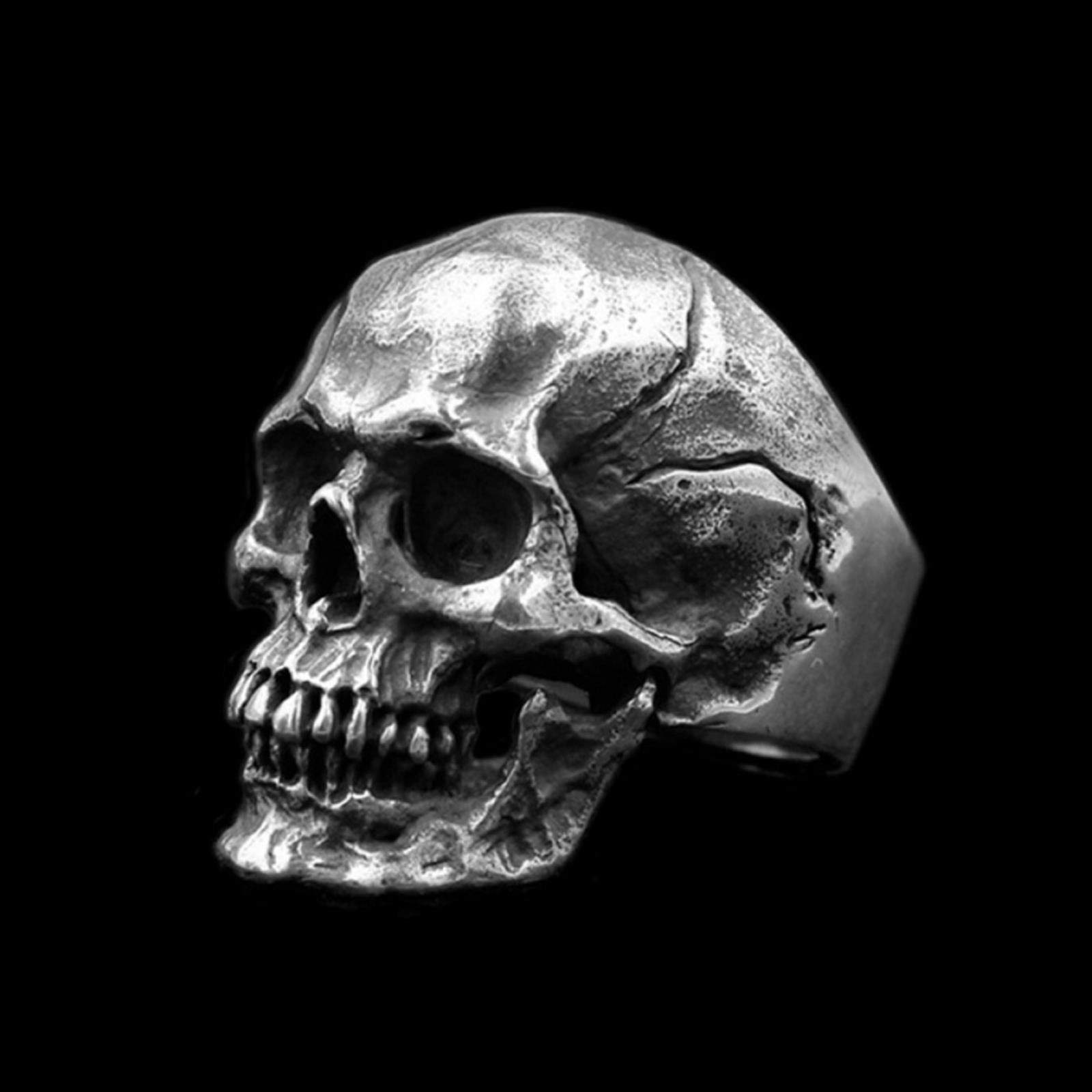 DAOMEI Men's Calvarium Skull Ring Gothic Biker Ring Motorcycle Band Jewellery