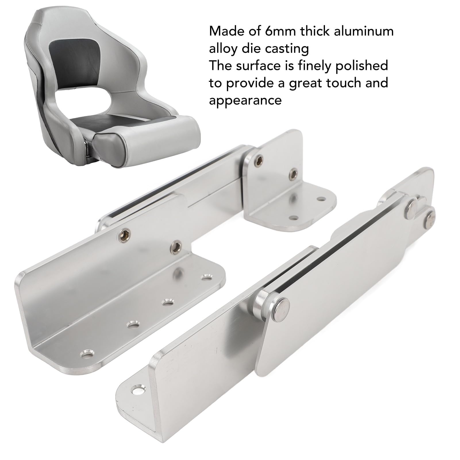 2 Stück Bootssitz-Montagescharniere, Bootssitzscharniere Aluminiumlegierung Bootspolster-Sitzscharnier Marinescharnier für Yacht Boot Hochklappbar von 0 Bis 120 Grad
