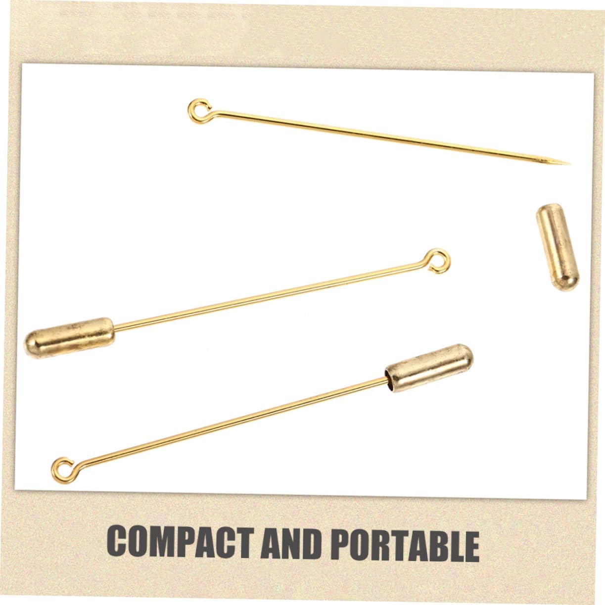 TEHAUX 30PCS Copper Brooch Pins with Stopper Ends Long Needle Eye Pins for DIY Jewelry Versatile Hat and Scarf Accessories for Crafting and Fashion Styling