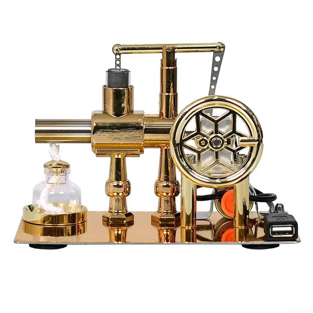 Metallo Cilindro Singolo Motore Ad Aria Calda Modello Scienza Kit Fisica Meccanica Dimostratore Decorazione Scrivania Generatore di Combustione Esterna per Collezione Educativa