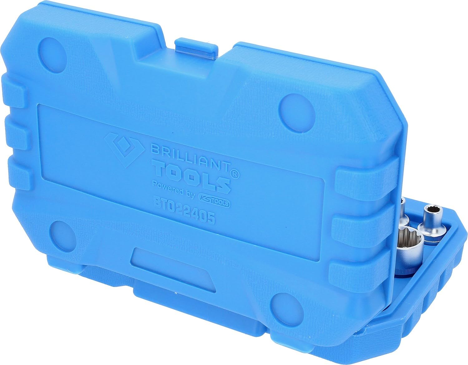 BRILLIANT TOOLS BT022405 Juego de llaves de vaso 1/2", doce cantos, cortas, 21 pzs, 8 - 36 mm [Powered by KS TOOLS]