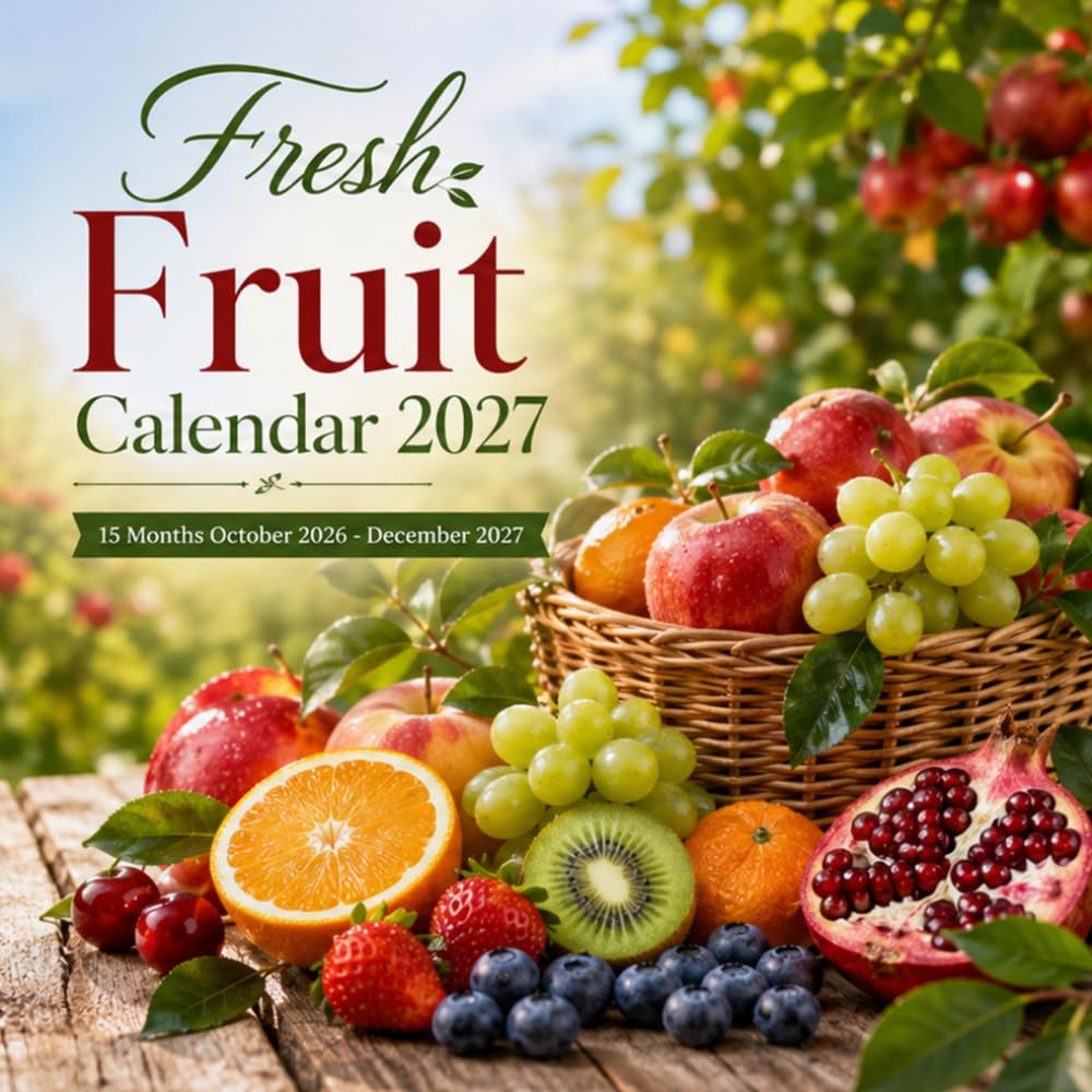 Fresh Fruit Calendar 2027: 15-Month • October 2026 – December 2027: Vibrant Fruit Photography, Spacious Monthly Planning Pages