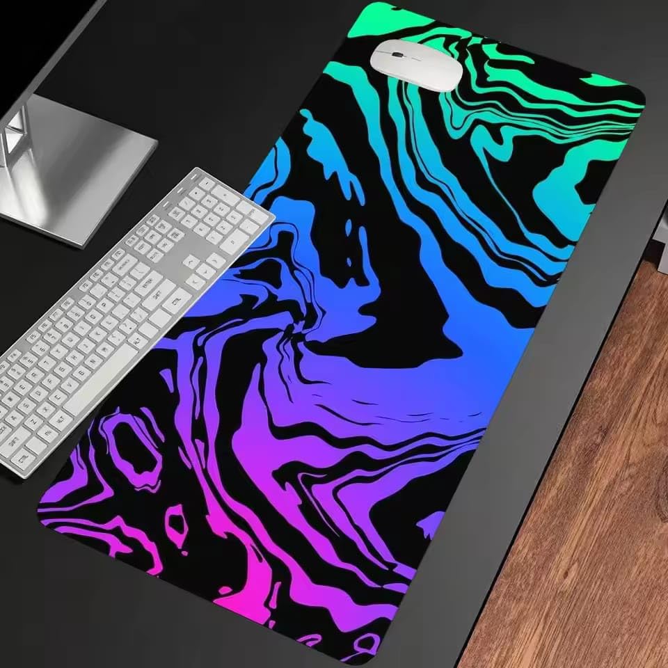 Image of Saco XXL Gaming Mouse Pad for PC - Large Desk Mat 900x400x3mm, Extended Non-Slip Rubber Base, Waterproof Surface, Fluid Design, Big Keyboard Mouse Pad for Office & Home Setup