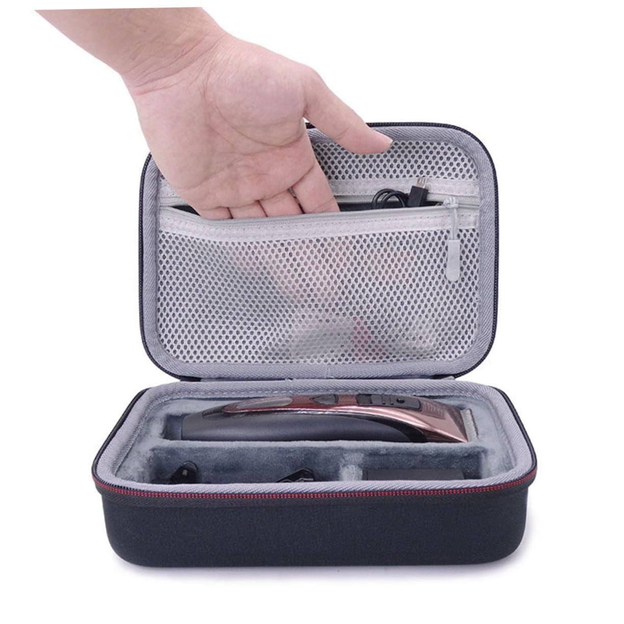 Custodia da Viaggio per Rasoio Uomo in EVA Protettiva Organizer Compatto per Dispositivi da Barba Elettrici Leggera e Resistente con Cerniera Liscia per Viaggi e Uso Quotidiano