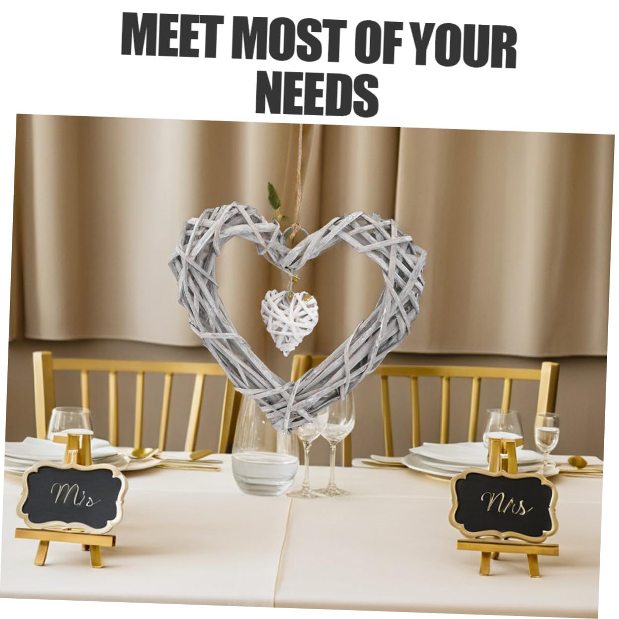 IMIKEYA 4pezzi Ghirlanda di Cuori in Vimini da Appendere Ornamento in Rattan Forma di Cuore per Decorazioni Natalizie e Feste Decorazione Unica per Casa Eventi
