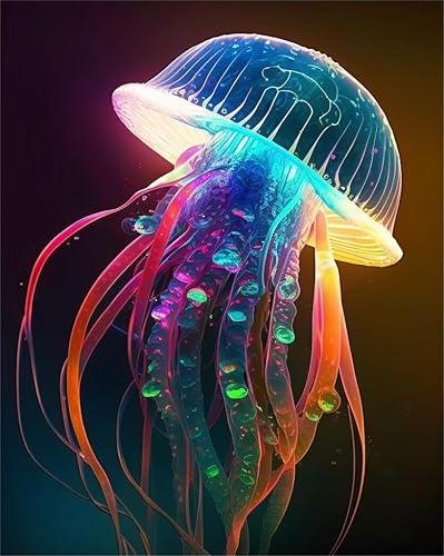 500 piezas de rompecabezas, rompecabezas de madera de la serie de animales de medusas de colores, entrelazado perfecto sin polvo, adecuado para