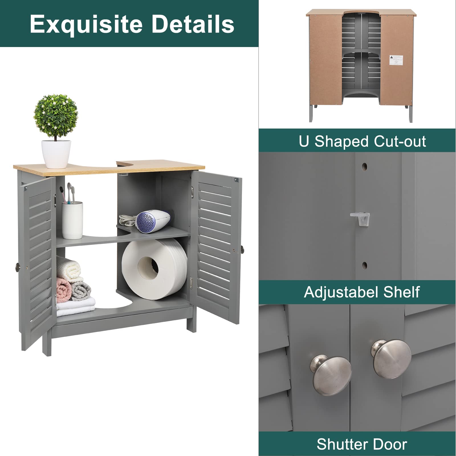 Bonnlo Pedestal Under Sink Free Standing Traditional Under