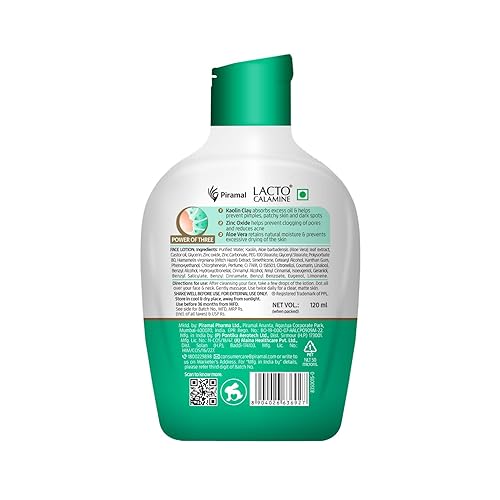 Miniatura 8 de Lacto Calamine Loción hidratante facial para pieles normales a mixtas  Exceso de aceite absorbente y hidratante para refinar poros  Matificante y no