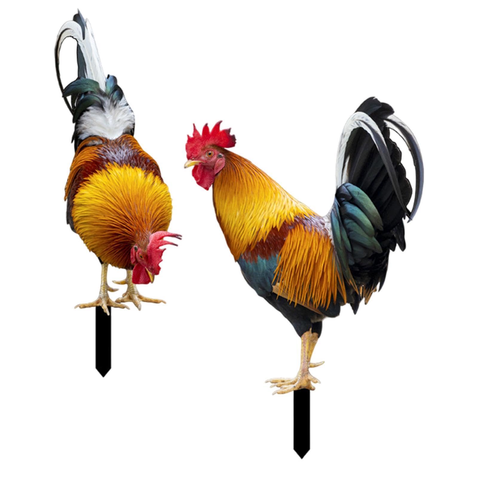 Quxvuis Adorable Chicken Animal Statue Stakes Garden Statues Whimsical To Backyard Garden Statues Are Easy To Install.with Stakes Decorative Floor Decoration, Style Ab