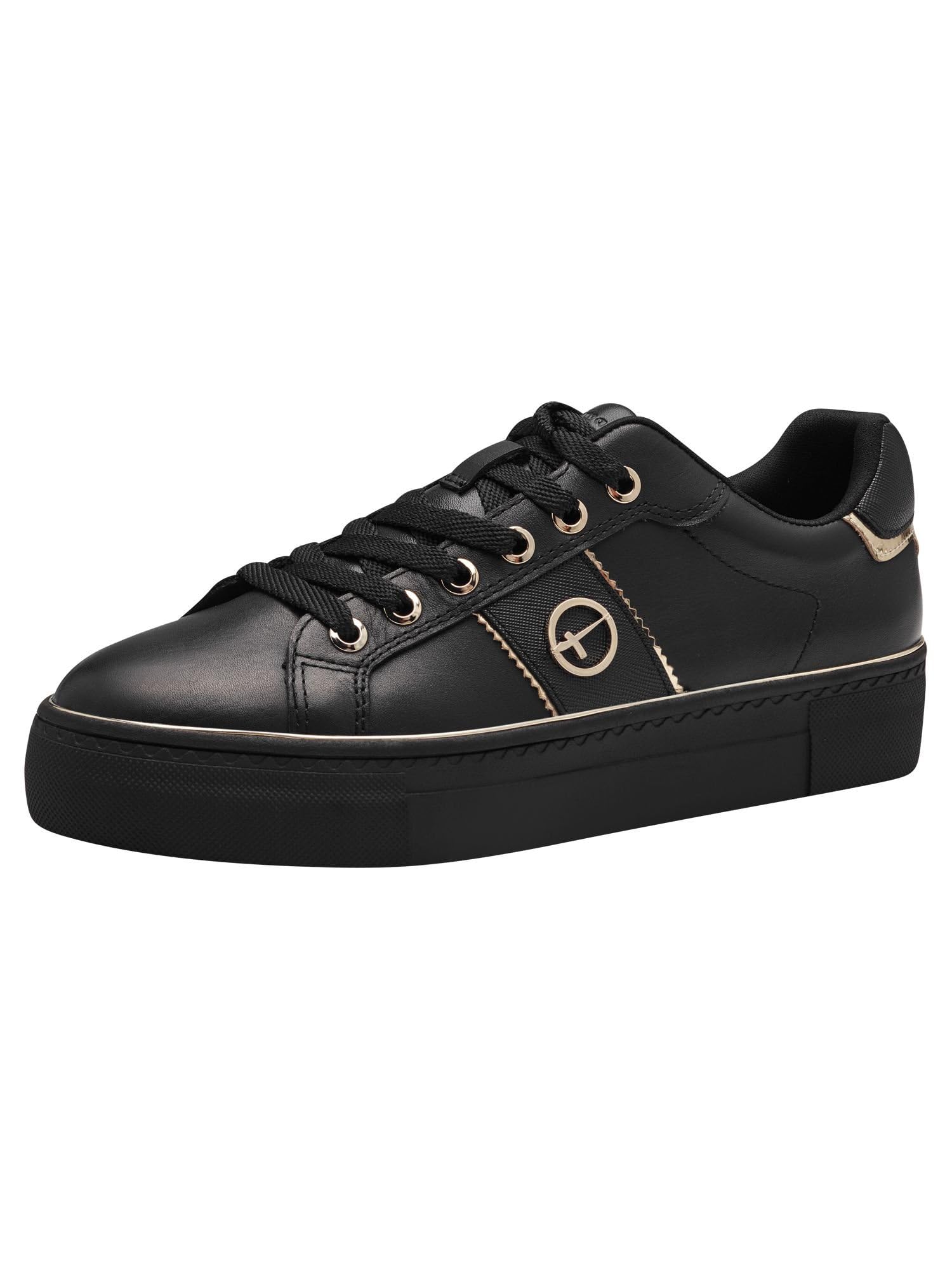 Tamaris Women' 1-23724-42 Sneaker, Plain Black, 6.5 UK