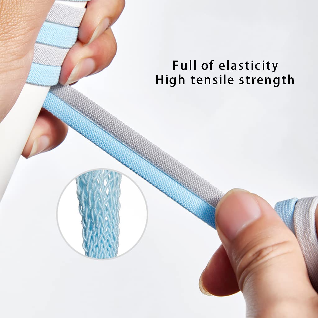 lacci delle scarpe elasticizzati Lacci for scarpe, lacci elastici senza nodi, lacci larghi 8 mm for scarpe da ginnastica, lacci for scarpe senza nodi con blocco in metallo, lacci elastici comodi senza