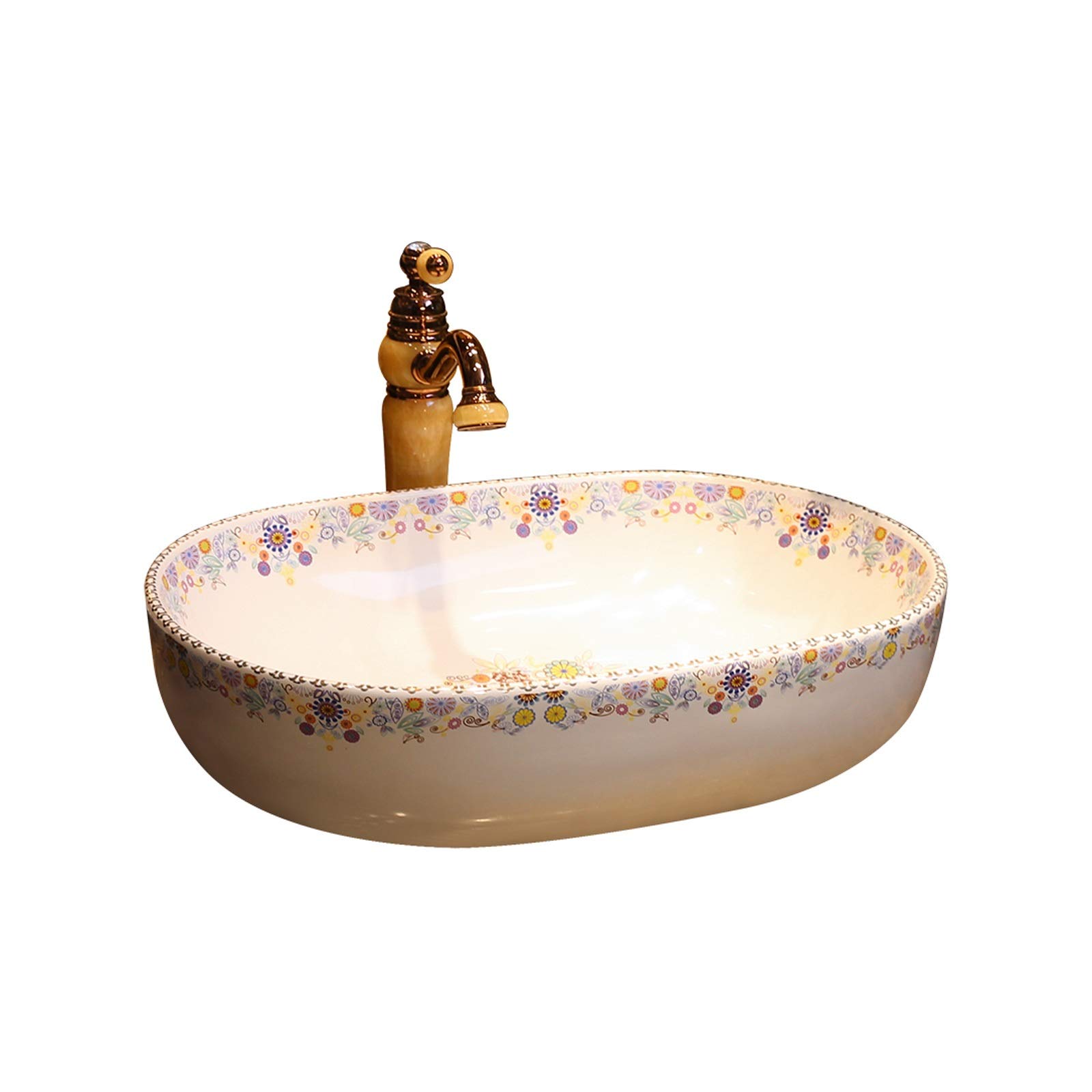 JKJZSALJ Bathroom Sink Above Counter Ceramic Bathroom Vanity Sink Bathroom Sink Art Basin