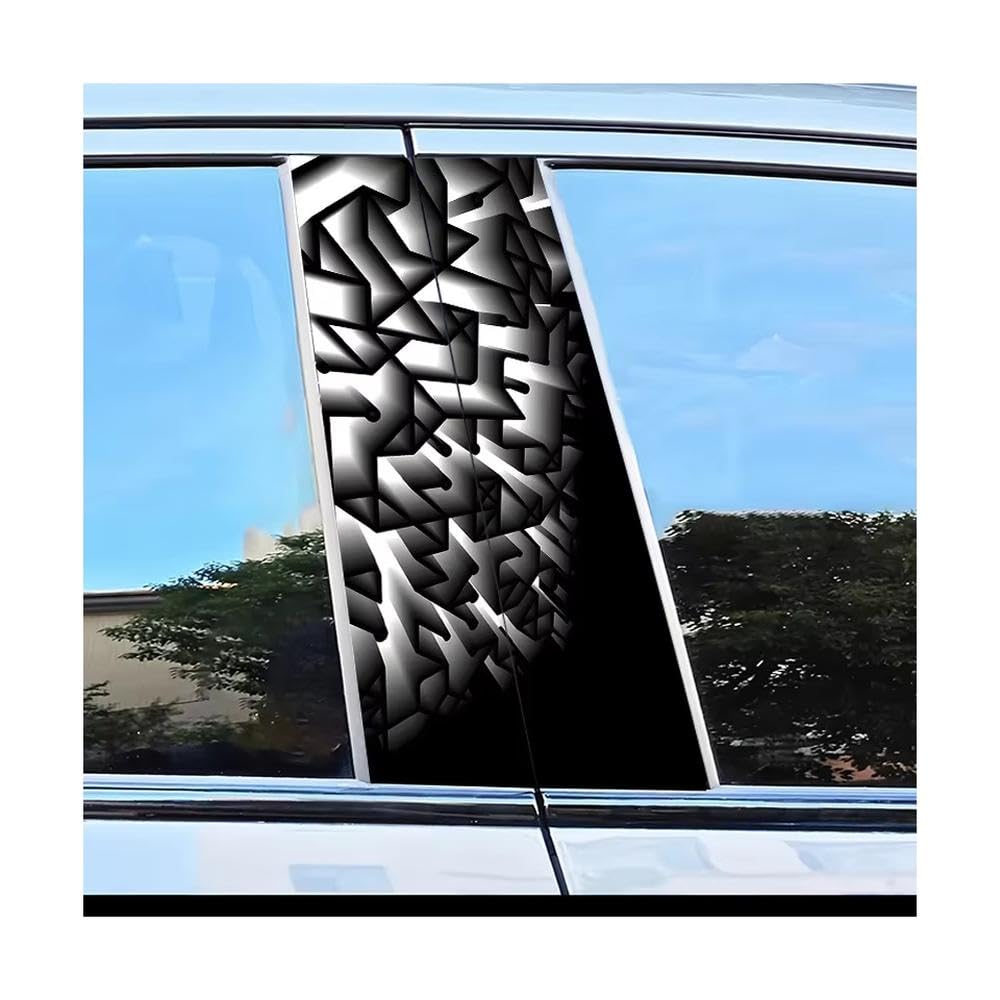 Bertdcx One Color Car Center Pillar Protection Stickers Geometry Pattern Scratch Resistant Film Auto Parts