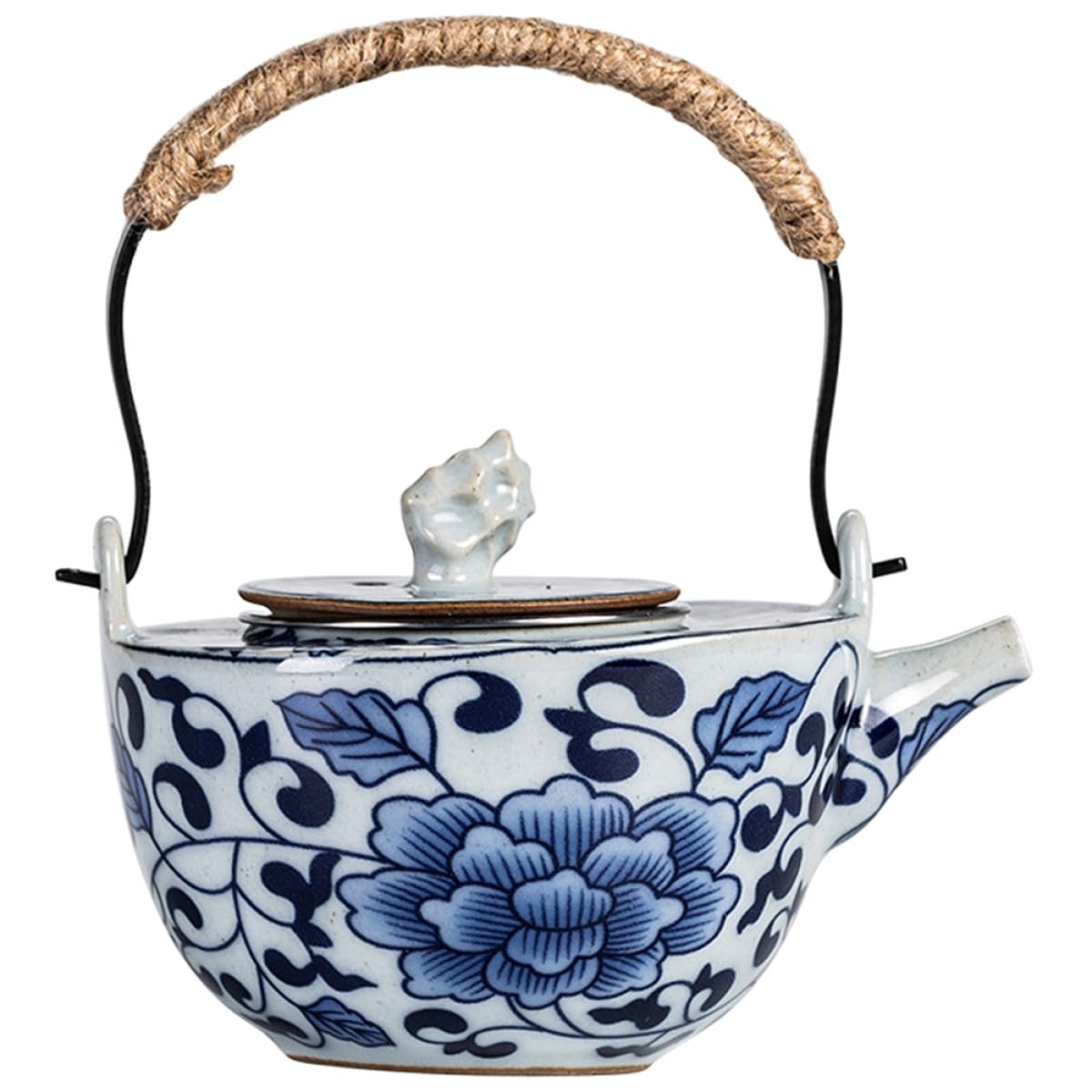 Théière chinoise en céramique vintage à surface polie