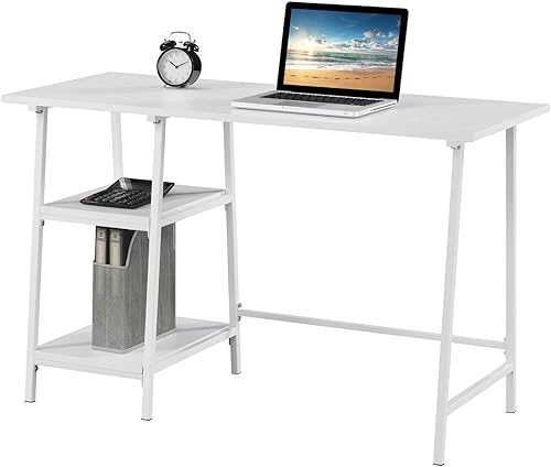 Miniatura 4 de Convenience Concepts Designs2Go - Escritorio de metal de madera con caballete, color blanco