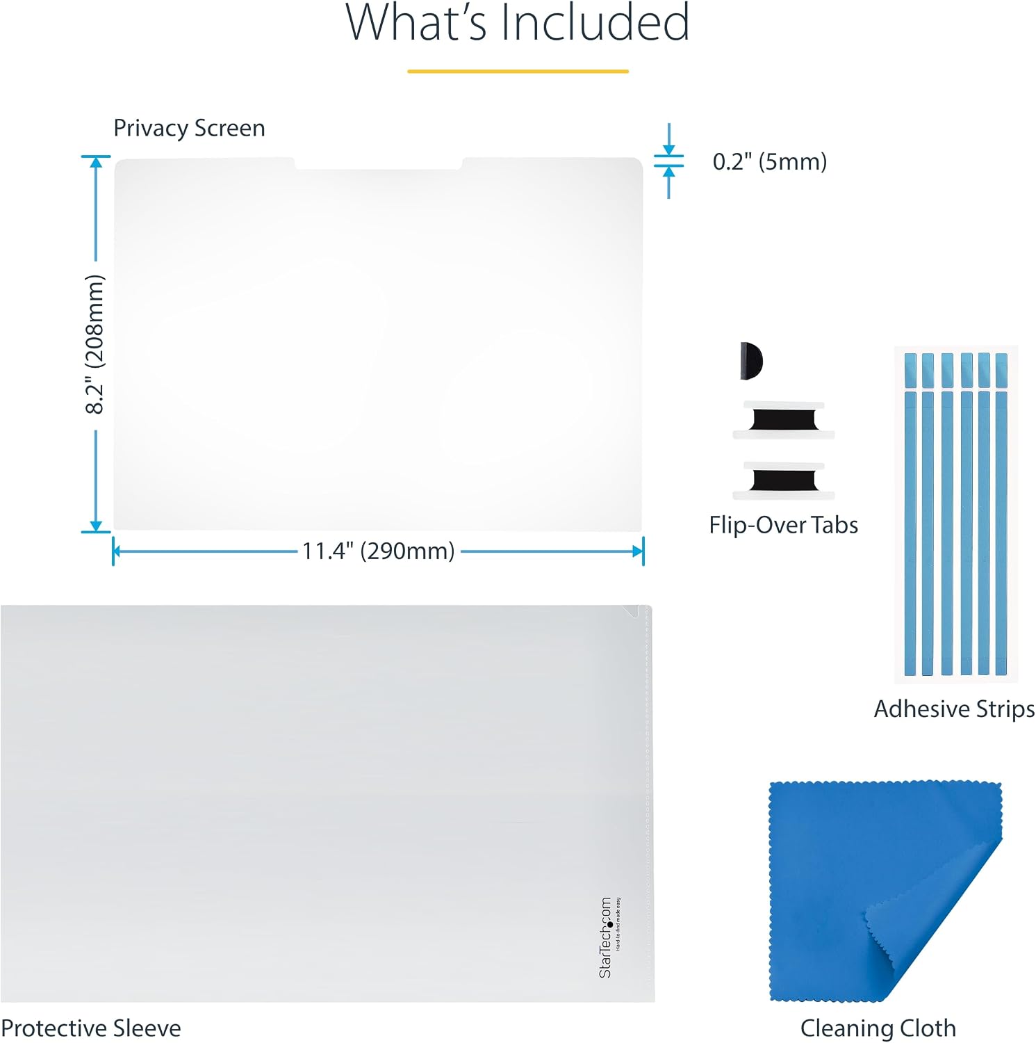 StarTech.com 13.5-inch 3:2 Flip-Over Privacy Screen with Touch, Laptop Security Shield, Anti-Glare Blue Light Filter