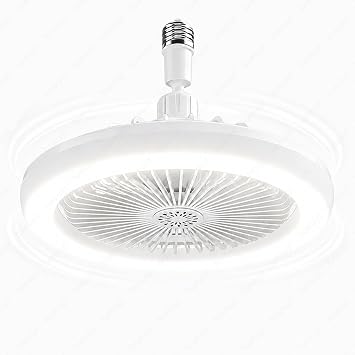 Socket Ceiling Fan with Light, 2800LM E26/E27 Fan with Remote, Cream White | 2800LM screw-in fan light for E26/E27 sockets with remote, 3 speeds, 3 color temperatures, dimming, and 1H/2H/4H timer
