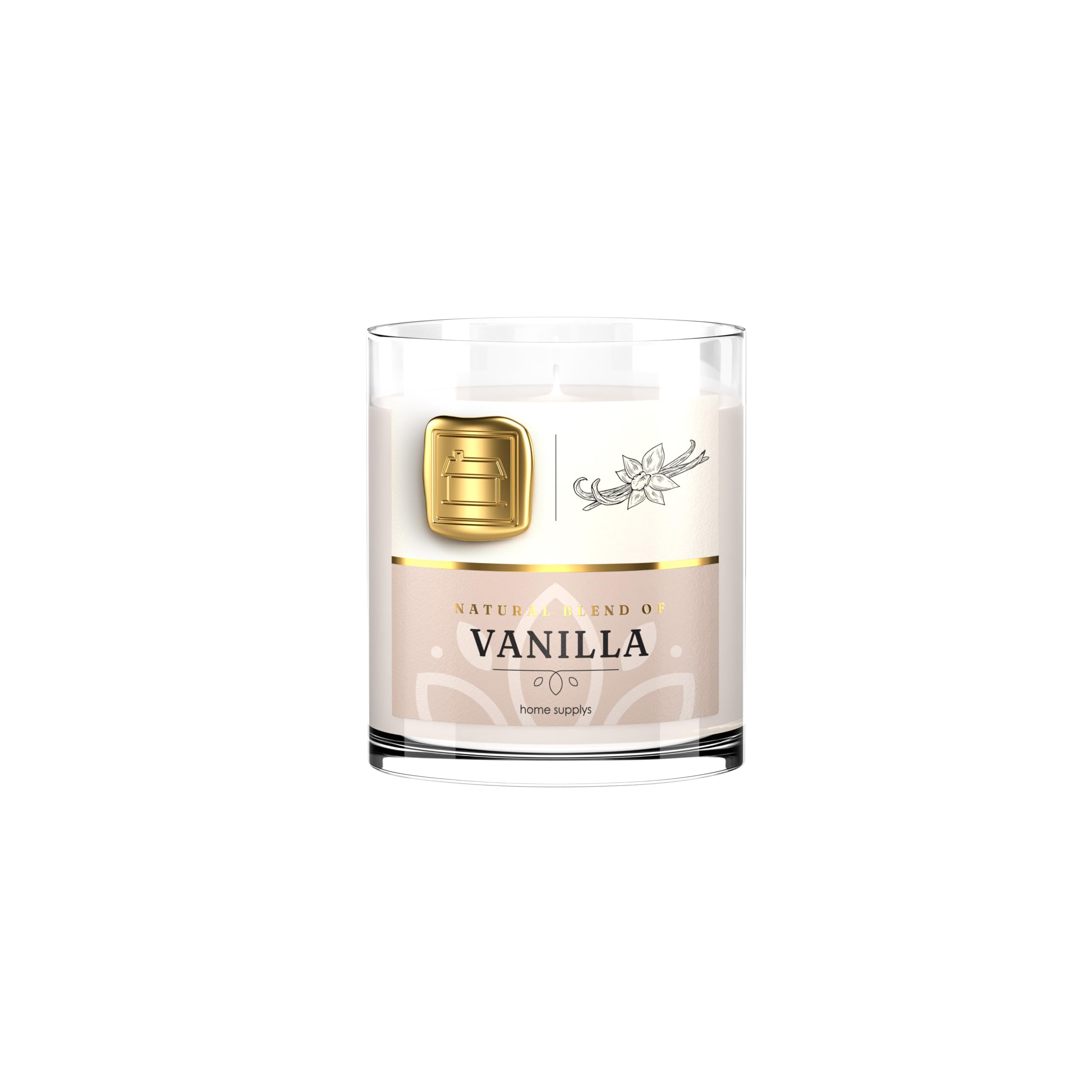 Large Vanilla Candle - Candle Gift for Women & Men with Lid - (280g/60hr) Long Burn Time with Vanilla, Cream & Caramel - Organic & Vegan Scented - Calming & Sweet