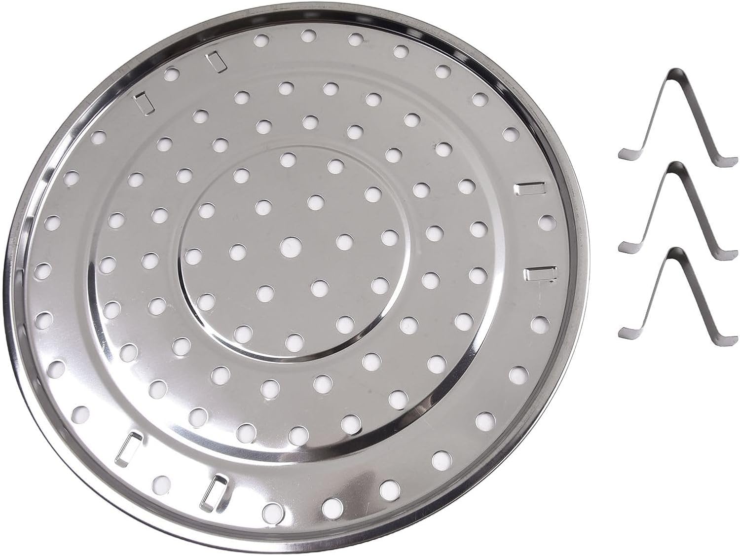 Stainless Steel Steamer with Removable Feet Diameter 18cm to 30cm Height 5cm Kitchen Home 24cm