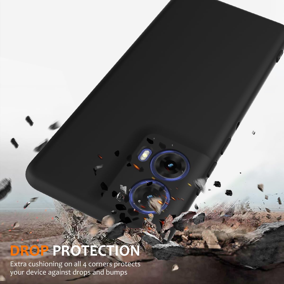 SHIEID Cover In Silicone Morbido Per Motorola Moto G85 | Custodia Antiurto TPU Tinta Unita, Bordi Rialzati, Colore Nero