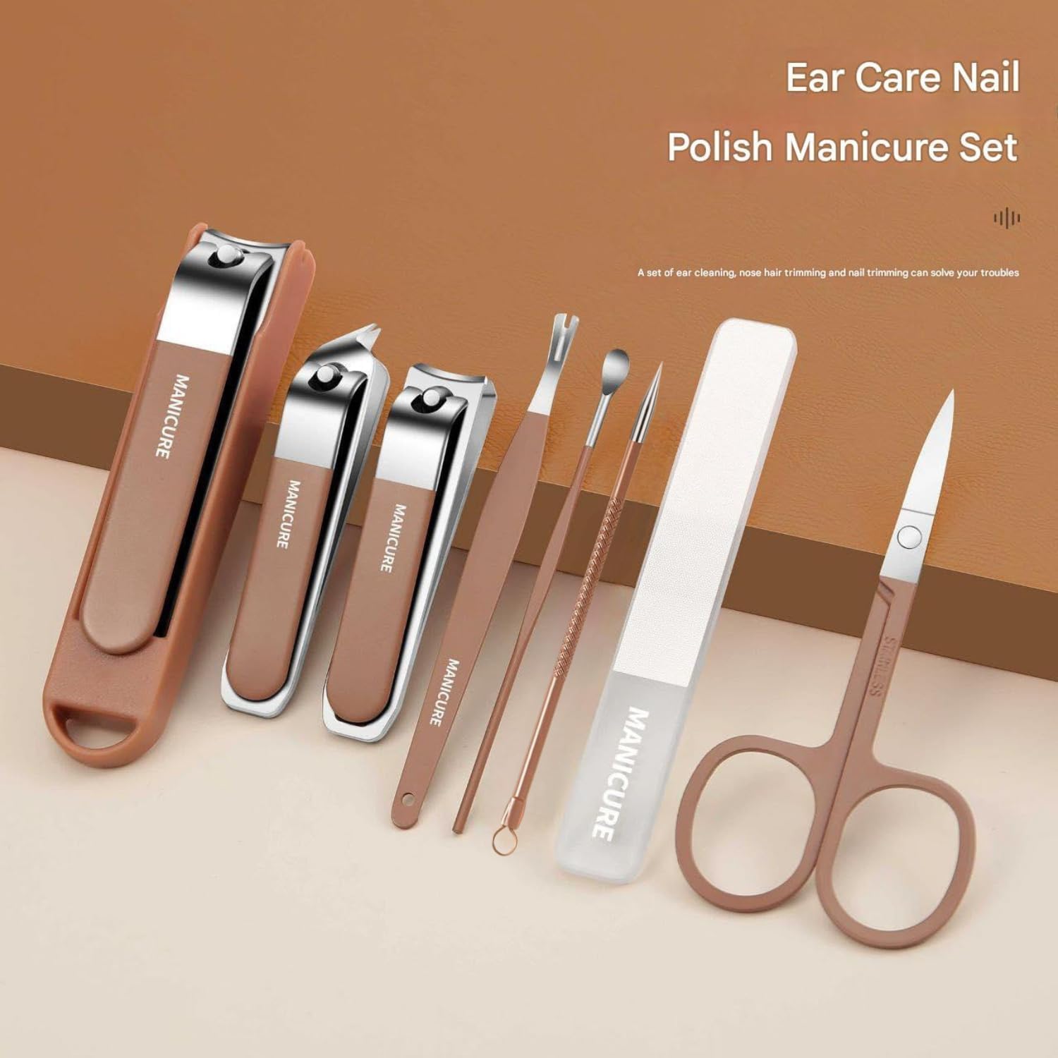 8-in-1 Nail Clipper Set Professional Manicure & Pedicure Kit for Men & Women, Portable Stainless Steel Fingernail Clippers, Personal Grooming & Nail Care Kit 4