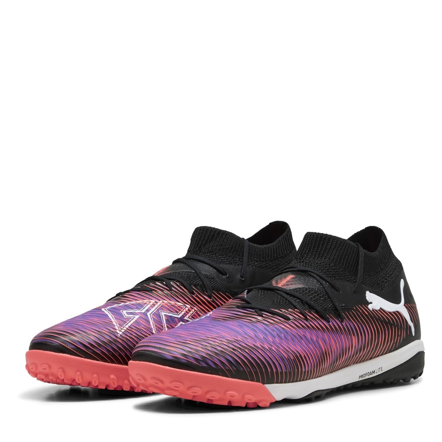 PUMA Unisex Future 8 PRO Cage Football Boots, PUMA Black-PUMA White-Glowing Red, 7.5 UK