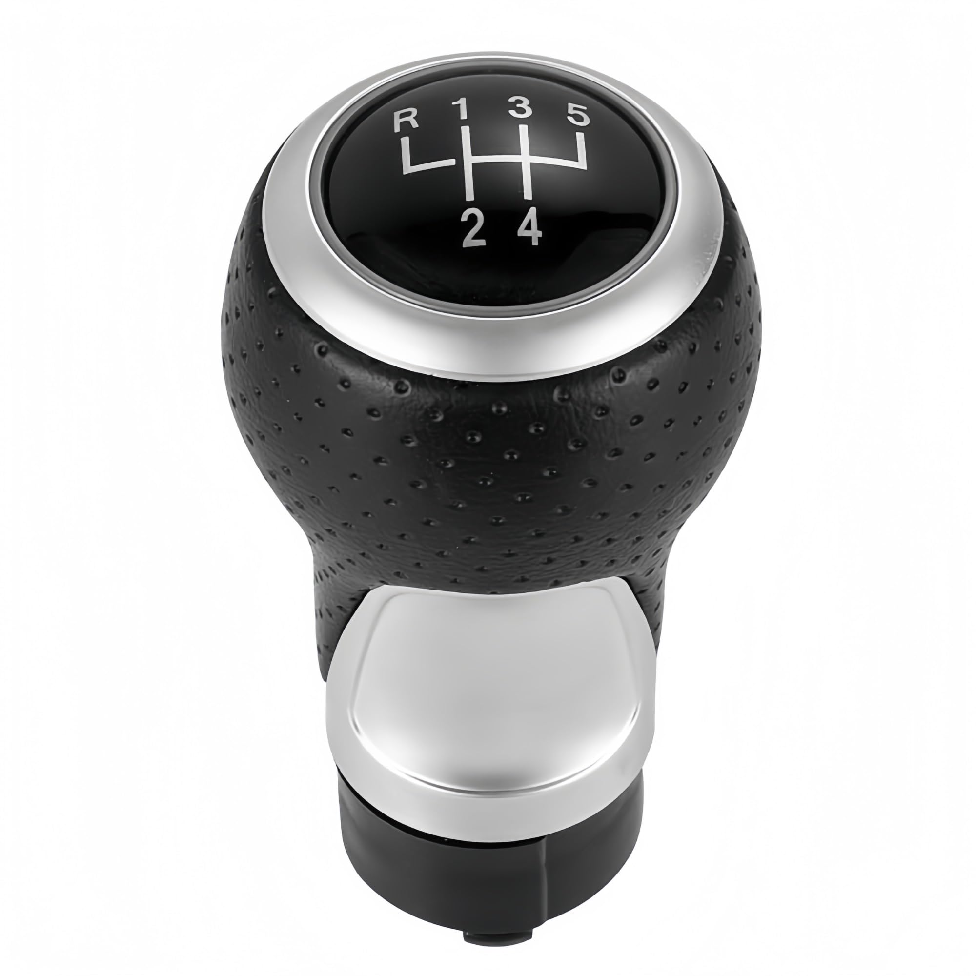 Jeocoai Chrome R12345 Car Gear Knob For A4 B6 B7 B8 A6 S4 8K A5 8T Q5 8R For S-Line 5/6 Speeds Car Gear Shift Knob Handball(Chrome R12345)