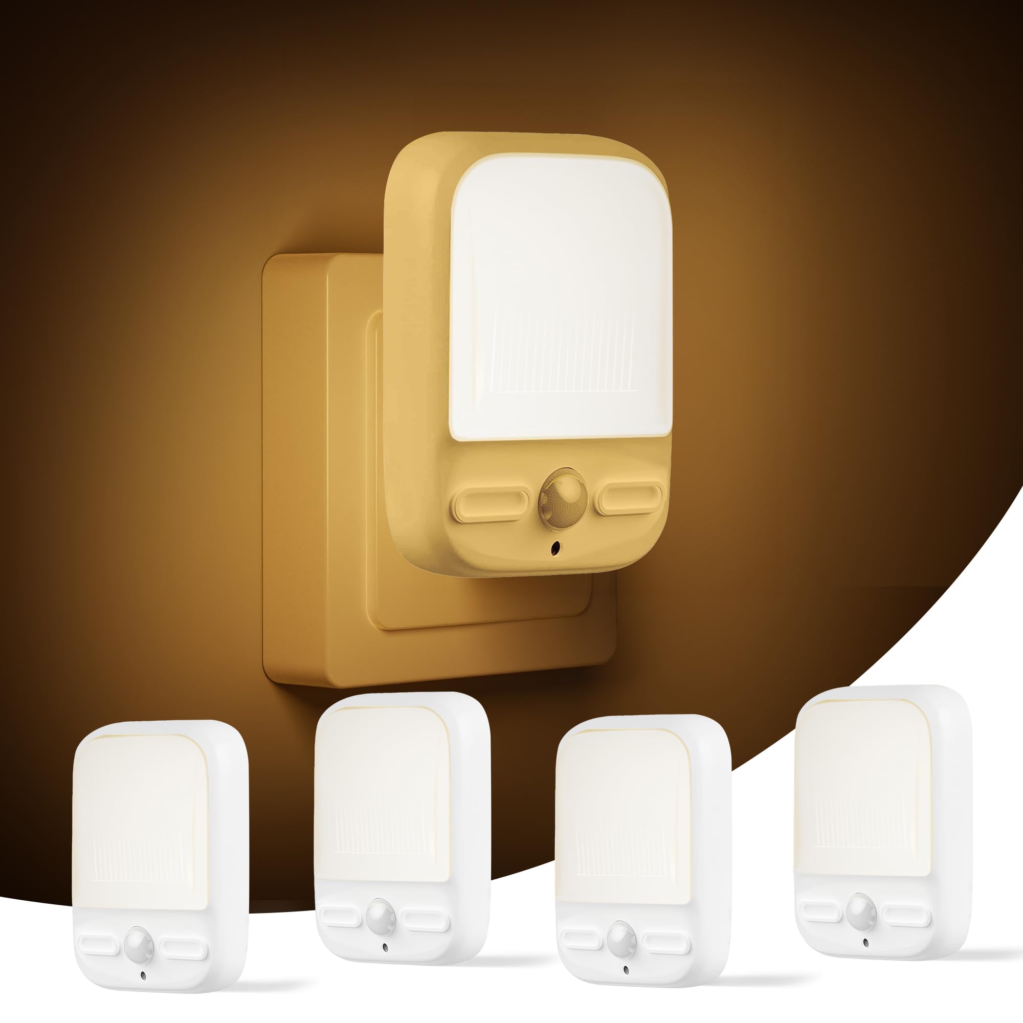 SKERITO Night Light with Motion & Photocell Sensor, Night Lights Plug in Wall with 3000K Warm White
