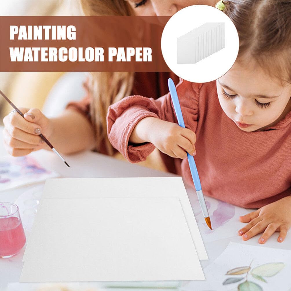 STOBOK 100blätter Aquarellpapier Dickes Wasserfarbenpapier Kaltpresspapier Für Malerei Zeichenpapier Für Schüler Und Profis Geeignet Für Aquarellmalerei Acrylmalerei Und Skizzen