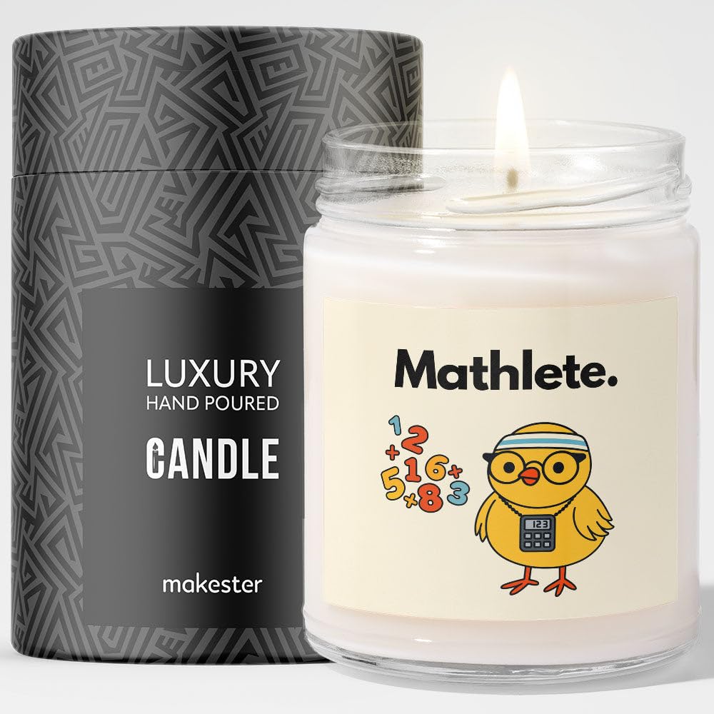 Math Lovers Gift - Luxury Soy Wax Candle - Vanilla, Jasmine, Sugared Almond - Makester โ image 1