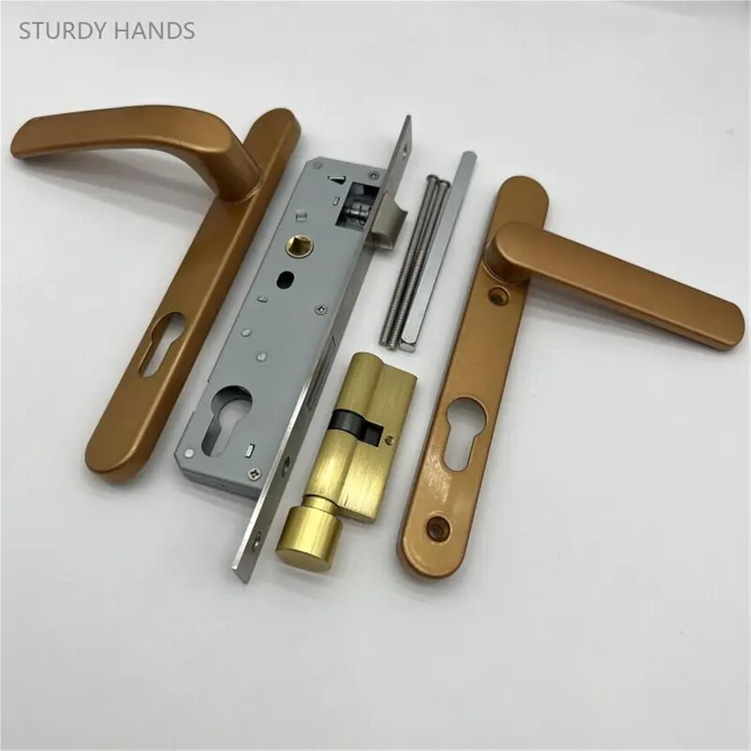 Stainless Steel Broken Bridge Aluminum Screen Door Locks Silver Complete Handle Keyed Alike 1Pcs(E3)
