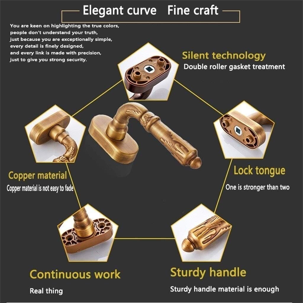 Window Handle, 6PCS Door and Window Knob Handle, Pure Copper Plating Polishing Swinging Window Hardware Door and Window Handle (Color : B) (Color : E) (Color : B) (Color : D)