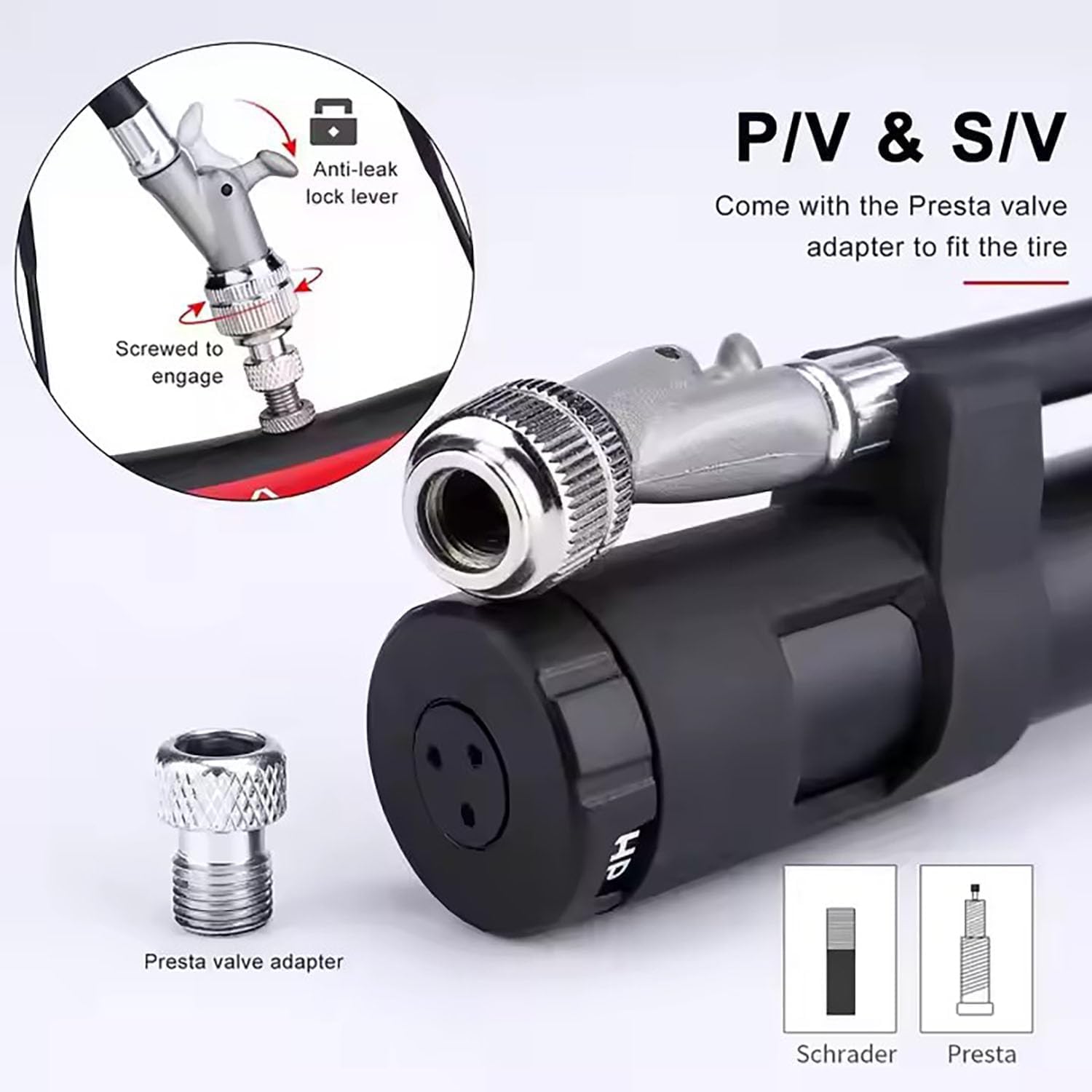 Pompka rowerowa 300PSIc do opon Clever Valve Mini pompka rowerowa ze stopu aluminium Ręczna pompka rowerowa