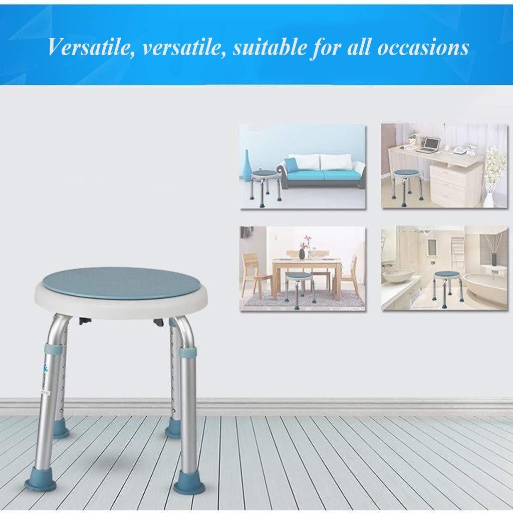 Taburete de Ducha Antideslizante Giratorio Asiento de bañera Redondo Ajustable en Altura Adulto Niño Embarazada Niño Cambio de casa Silla de Zapatos Taburete de Ducha Simple Puede