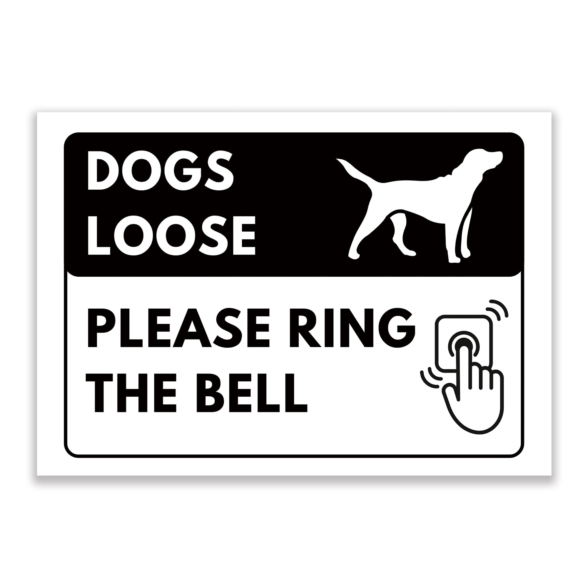 LP Lifestyle Dogs Loose Please Ring the Bell Sign – Durable Weatherproof Rust-Free Waterproof PVC Dog Warning Sign for Home Outdoor Use No.430 (A5 (148mm x 210mm) – No Holes)
