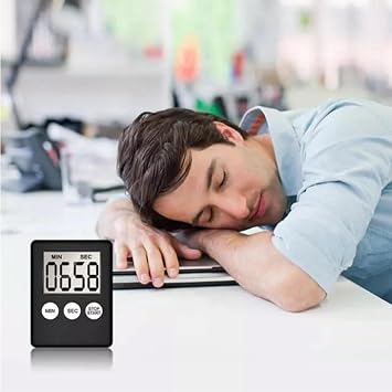 Digital Countdown Timer, Kitchen Timer, LED Display Digital Timer, Mini Countdown Countup Timer with Memory Function, Portable Beep Alarm LED Display Timer for Home, Office, Study