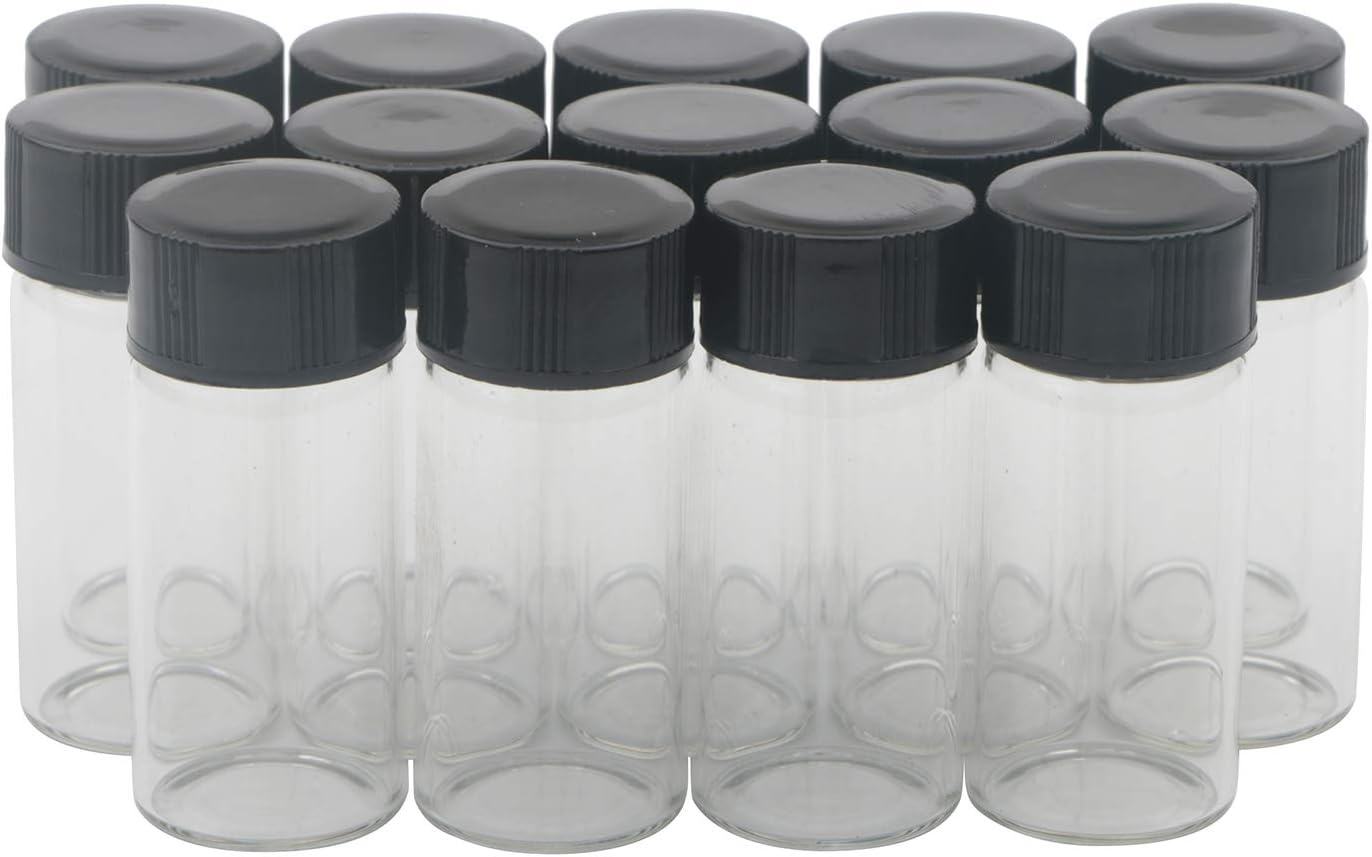 5ml 14 St ck Transparente Glasfl schchen Schwarze Schraubverschlussflaschen Klare Probenfl schchen Lab Jar Protable Bottles